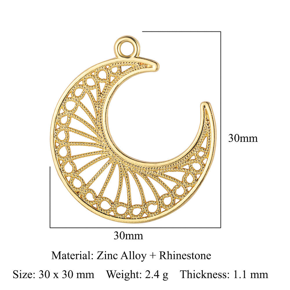 Smiley Face Crescent Moon Alloy Dripping Necklaces