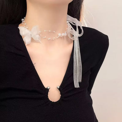 Women's Butterfly Pearl For Light Luxury Minority Necklaces