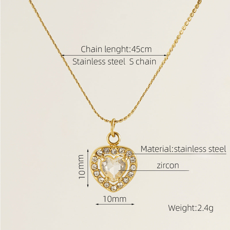 Women's Love For Inlaid Zircon High-grade Light Necklaces