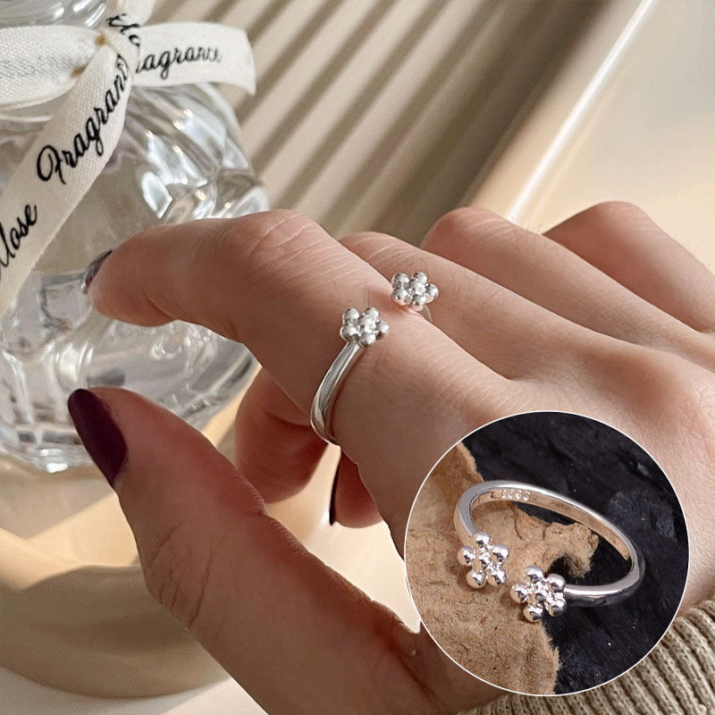 Sweet Cutout Flower Female Exquisite Elegant Gentle Temperament Open Rings