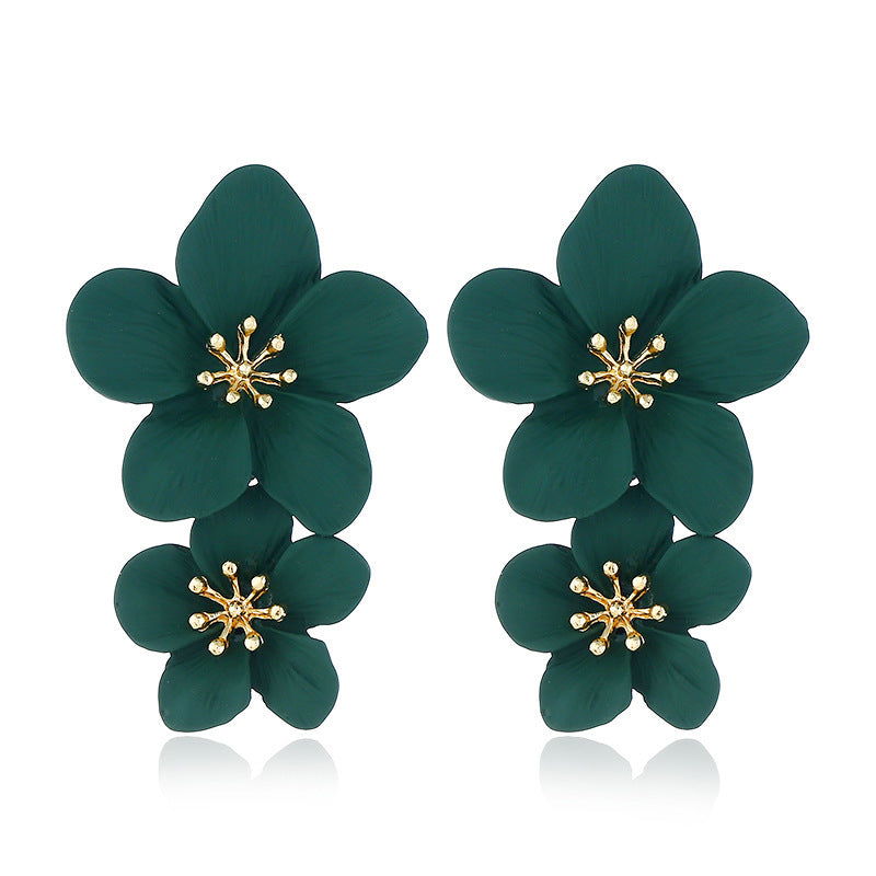 Women's Fresh Flower Bohemian Style Long Earrings