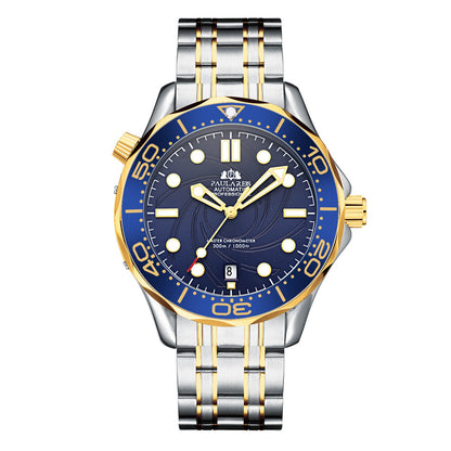 Men's Luminous Steel Strap Gold Watch Mechanical Watches