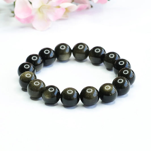 Beautiful Versatile Gold Obsidian Sand Crystal Bracelets