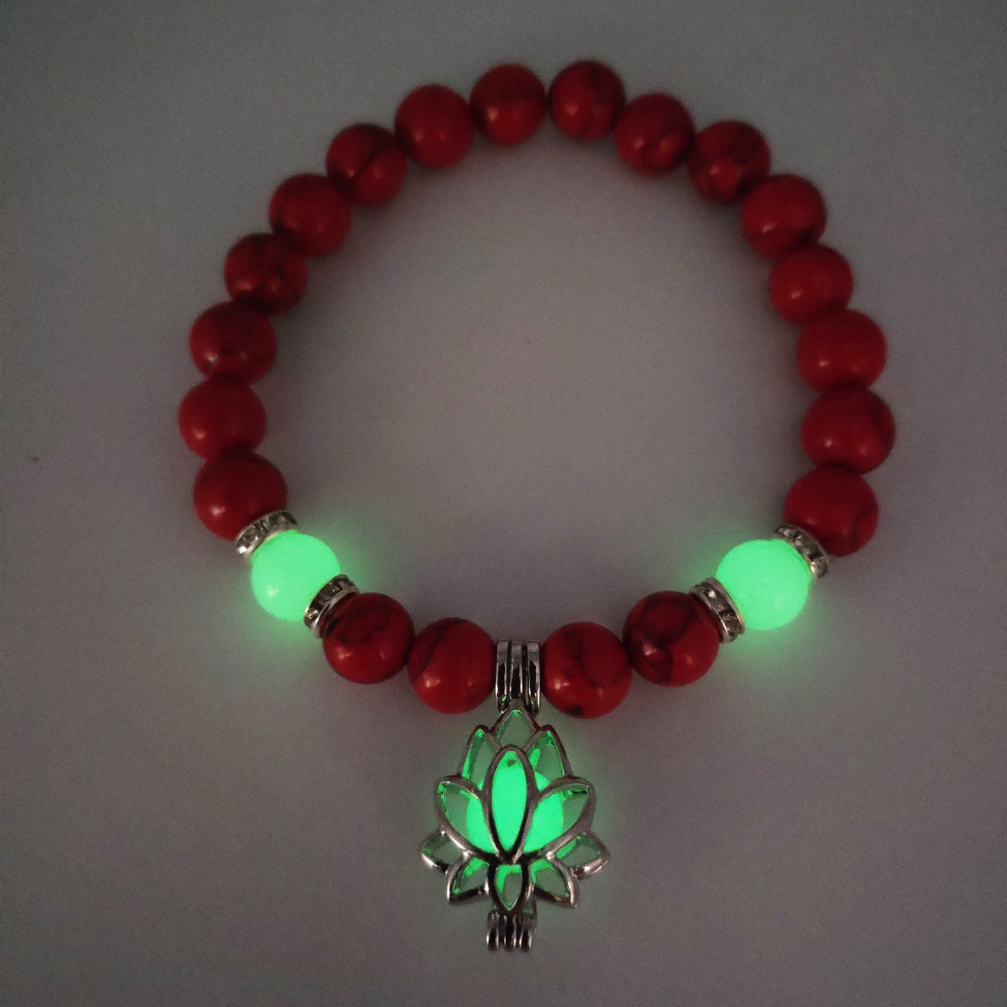 Yoga Energy Luminous Turquoise Bead Lotus Bracelets