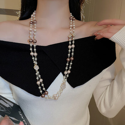 Pearl Tassel Fashion Sweater Chain Temperamental Necklaces