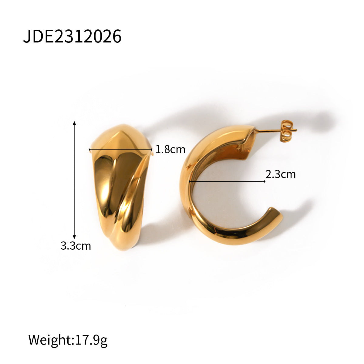 Ding Stainless Steel Exaggerated Shaped High Earrings