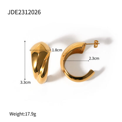 Ding Stainless Steel Exaggerated Shaped High Earrings