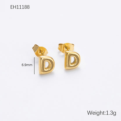 Women's Alphabet Letter Stainless Steel Gold-plated High-grade Affordable Luxury Earrings