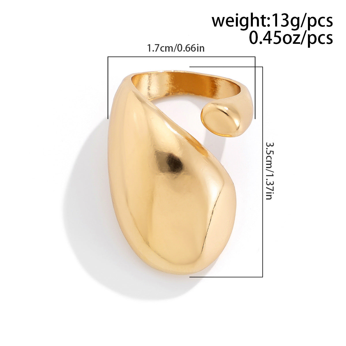 Metal Glossy Surface Female Texture Water Drop Open Egg Rings