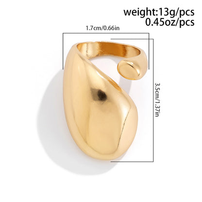 Metal Glossy Surface Female Texture Water Drop Open Egg Rings