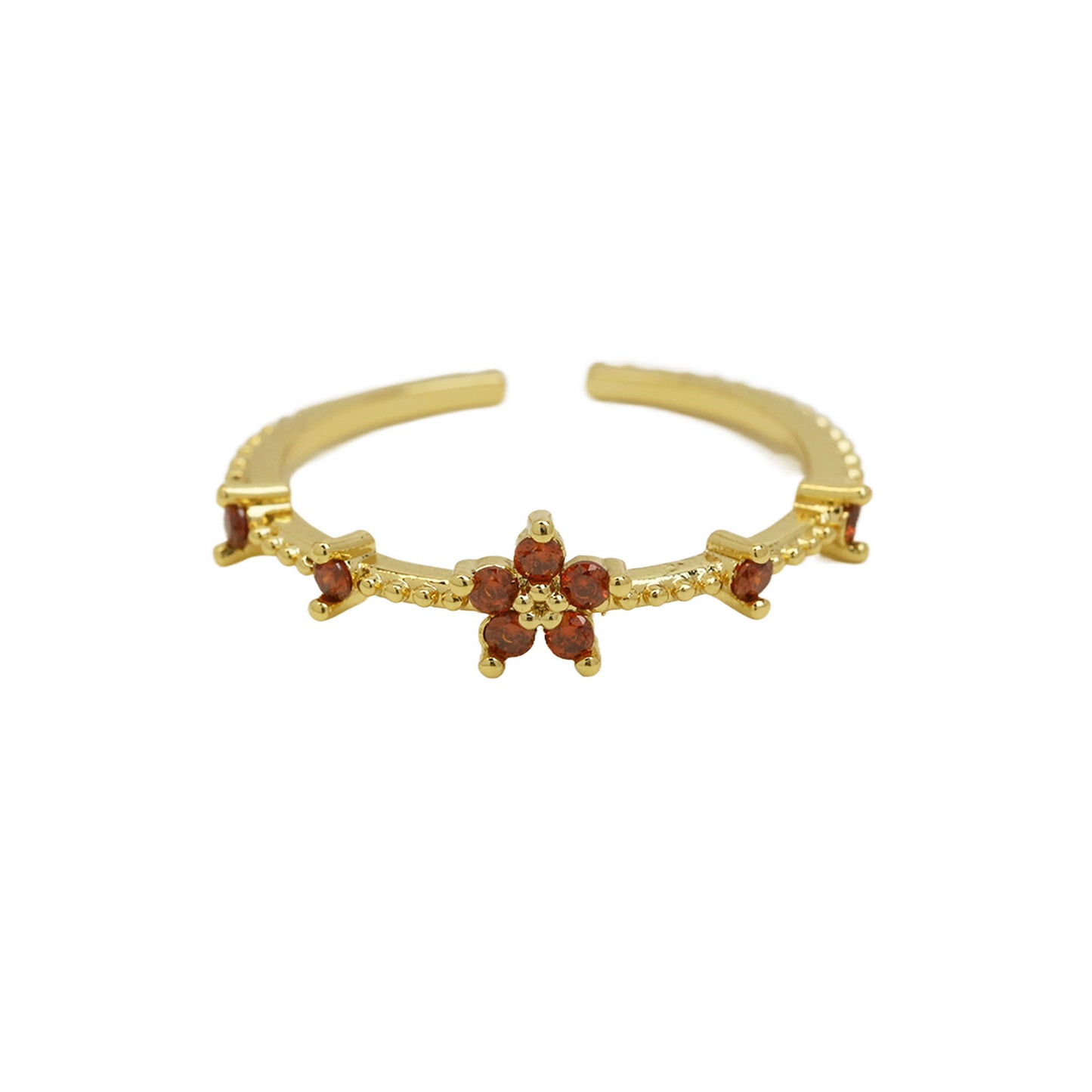 Women's Color Zirconium December Birthday Stone Little Flower Rings