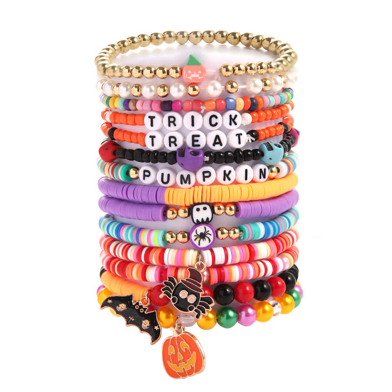 Halloween Suit Funny Pumpkin Ghost Festival Polymer Bracelets