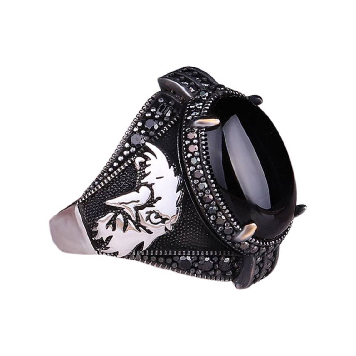 Men's Personality Retro Punk Colorful Gem Scorpion Rings