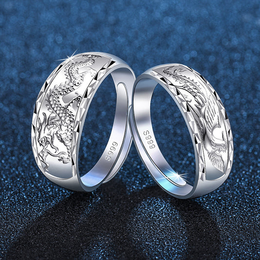 Heritage Prosperity Brought The Dragon Phoenix Couple Wedding Rings