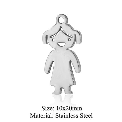 Boy Jewelry Titanium Steel Family Ornament Pendants