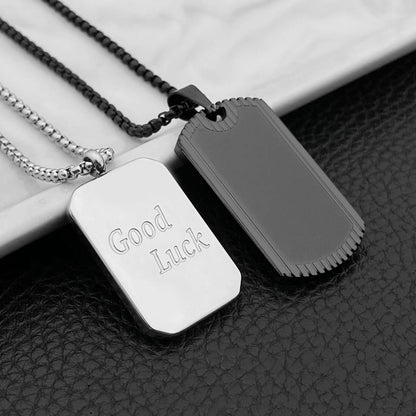 Personalized Square Plate Hipster Fashion Lucky Pendants