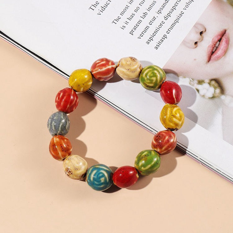 Ceramic Ornament Fashion Flower Glaze Beads Casual Bracelets