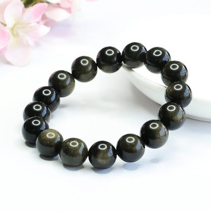 Beautiful Versatile Gold Obsidian Sand Crystal Bracelets