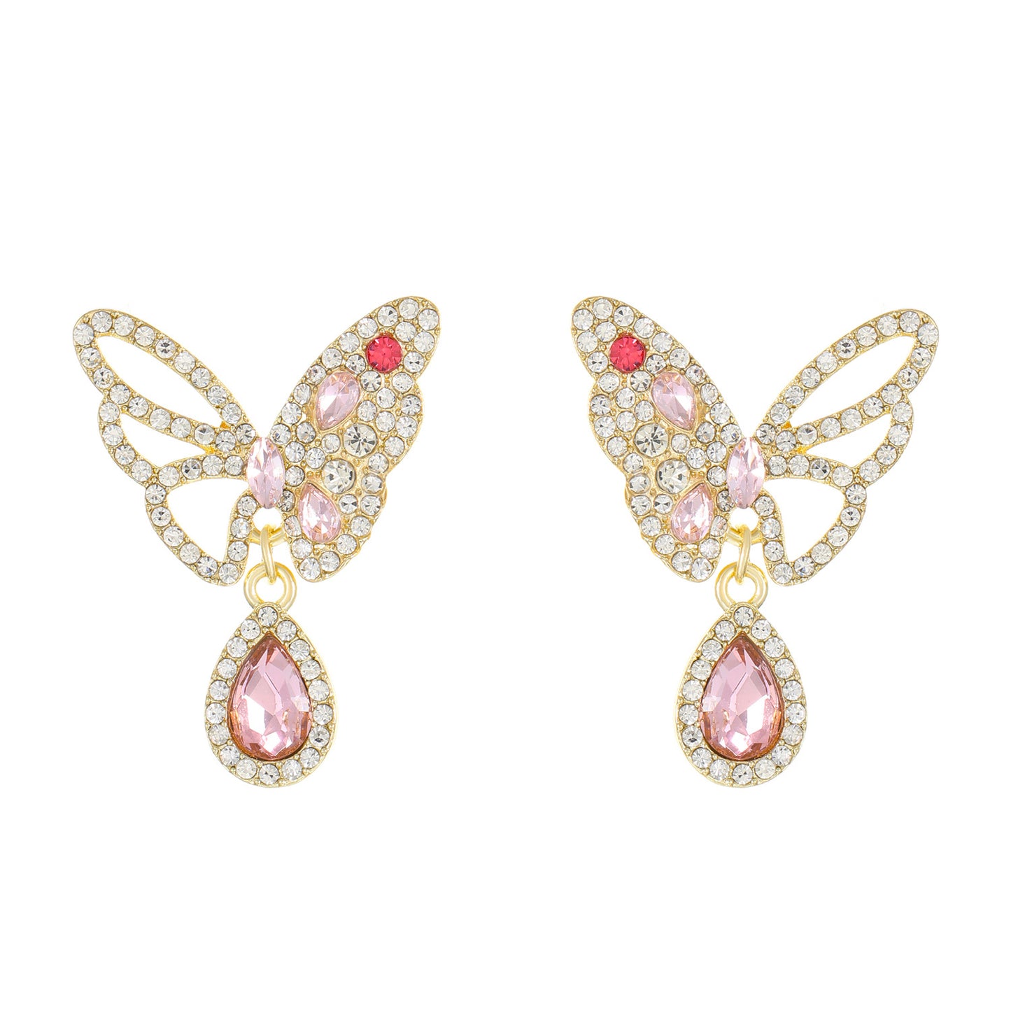 Women's Diamond Butterfly Simple Niche Sweet Cool Style Temperament Earrings