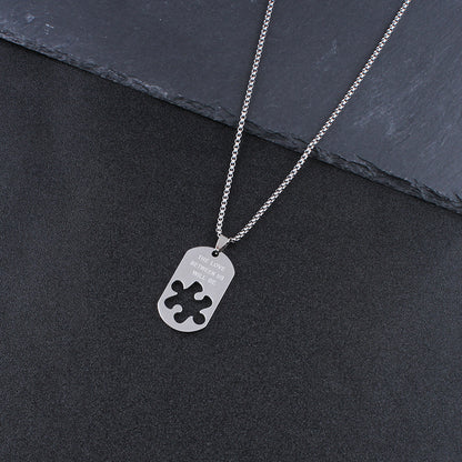 Women's & Men's Titanium Steel Puzzle Set Stainless Hip Pendants