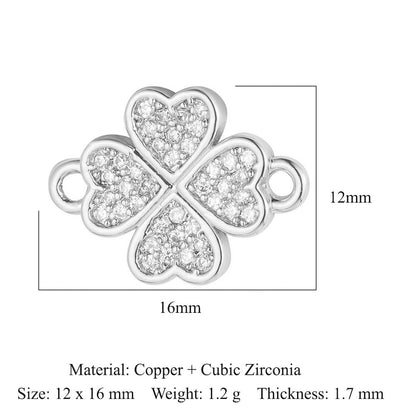 Four-leaf Clover Color Zirconium Copper Micro Inlaid Zircon Pendants