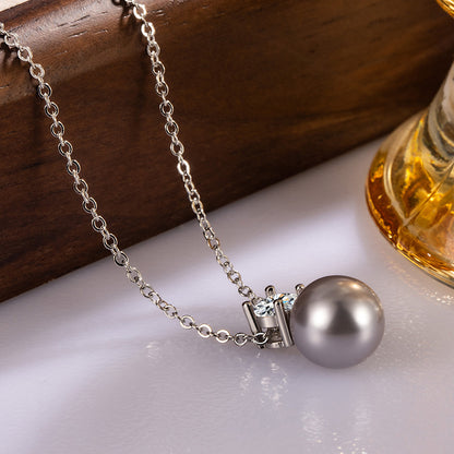 Women's Pearl Gray Summer Versatile Fashion High Sense Necklaces