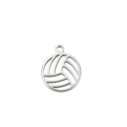 Cut Stainless Steel Smooth Volleyball Golden Pendants