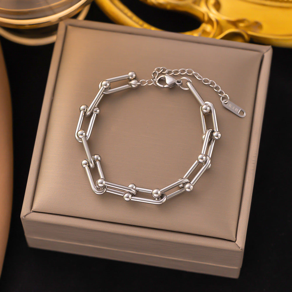 Light Luxury Minority U-shaped Titanium Steel Bracelets