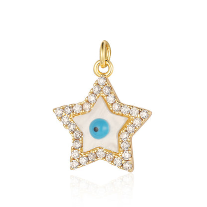 Copper Zircon Star Crown Eyes Ornament Bracelets