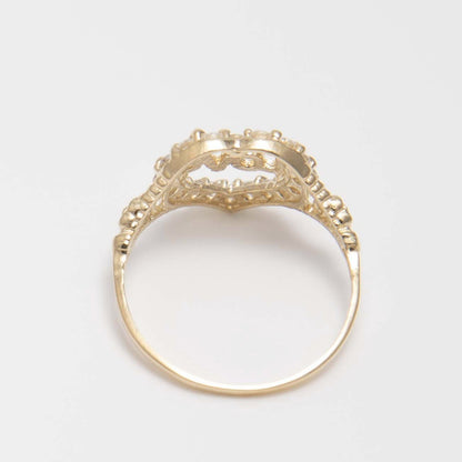 Copper Love Heart-shaped Advanced Inlaid Zircon Rings
