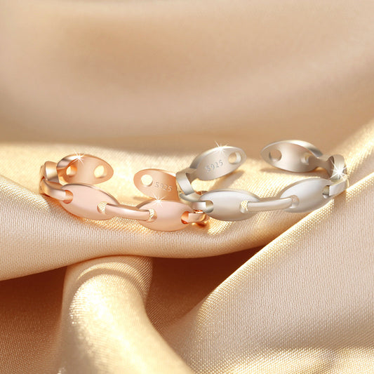 Women's Chain Twist Simple Woven Open Trendy Rings