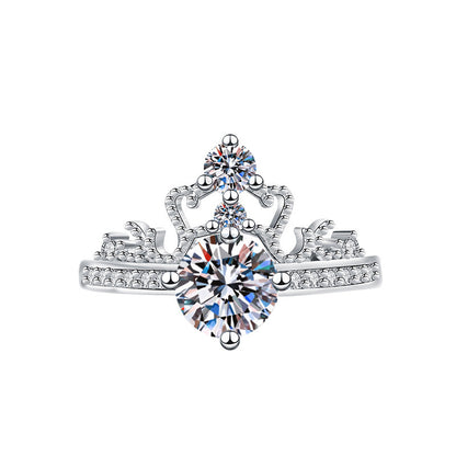 Elegant Imitation Moissanite Open Adjustable Live Broadcast Rings