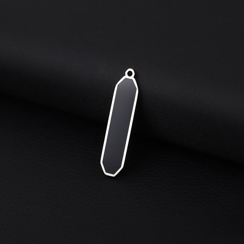 Stainless Steel Rectangular Oil Dripping Black Pendants