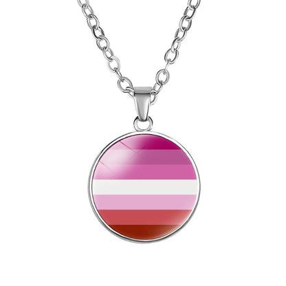 Women's Accessories Fashion Simple Rainbow Flag Pattern Necklaces