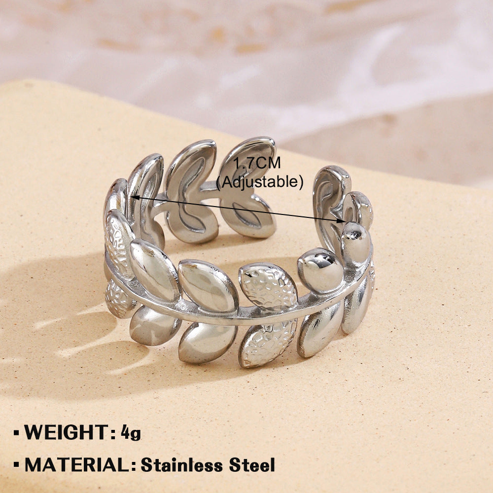 Women's Fashionable Elegant Stainless Steel Love Heart-shaped Rings