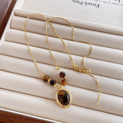 Natural Tiger Eye Niche Artistic Retro Necklaces