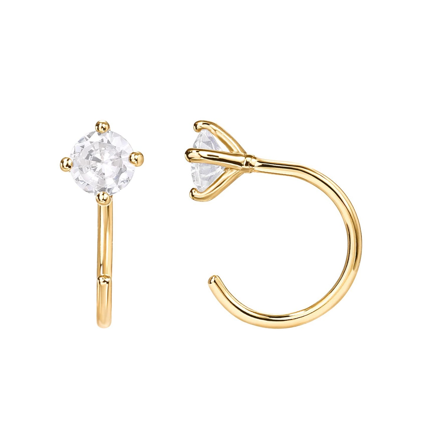 Semicircle Piercing Simple Style Ear Hook Earrings