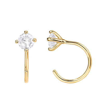Semicircle Piercing Simple Style Ear Hook Earrings