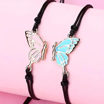 Cool Butterfly Friendship Colorful Oil Woven Bracelets