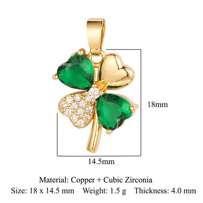 Luxury Color Zirconium Leaves Flower Four-leaf Clover Grape Cherry Necklaces