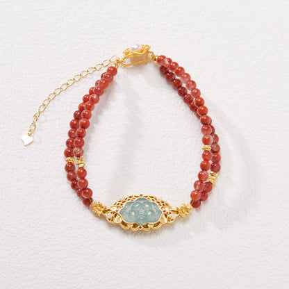 Chinese Style Natural Sichuan Material South Red Female Bracelets