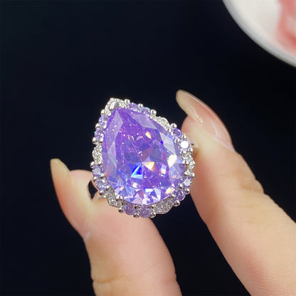 Flash Ice Zircon Simulation Amethyst Full Pendants