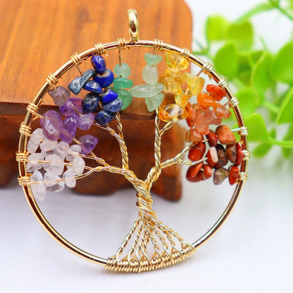 Natural Crystal Gravel Winding Colorful Tree Of Pendants