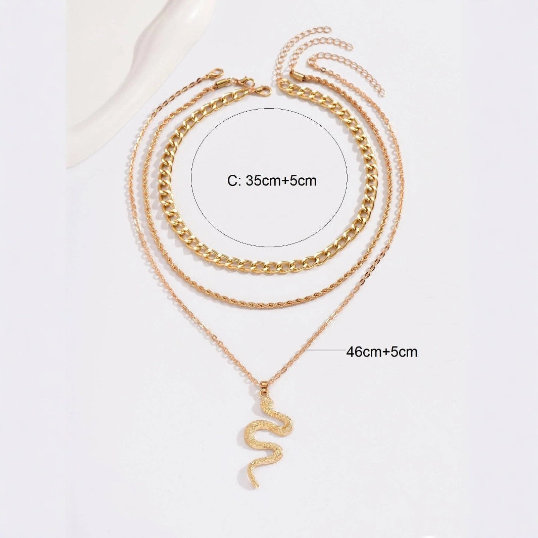 Women's Ornament Retro Trend Snake Element Accessories Necklaces