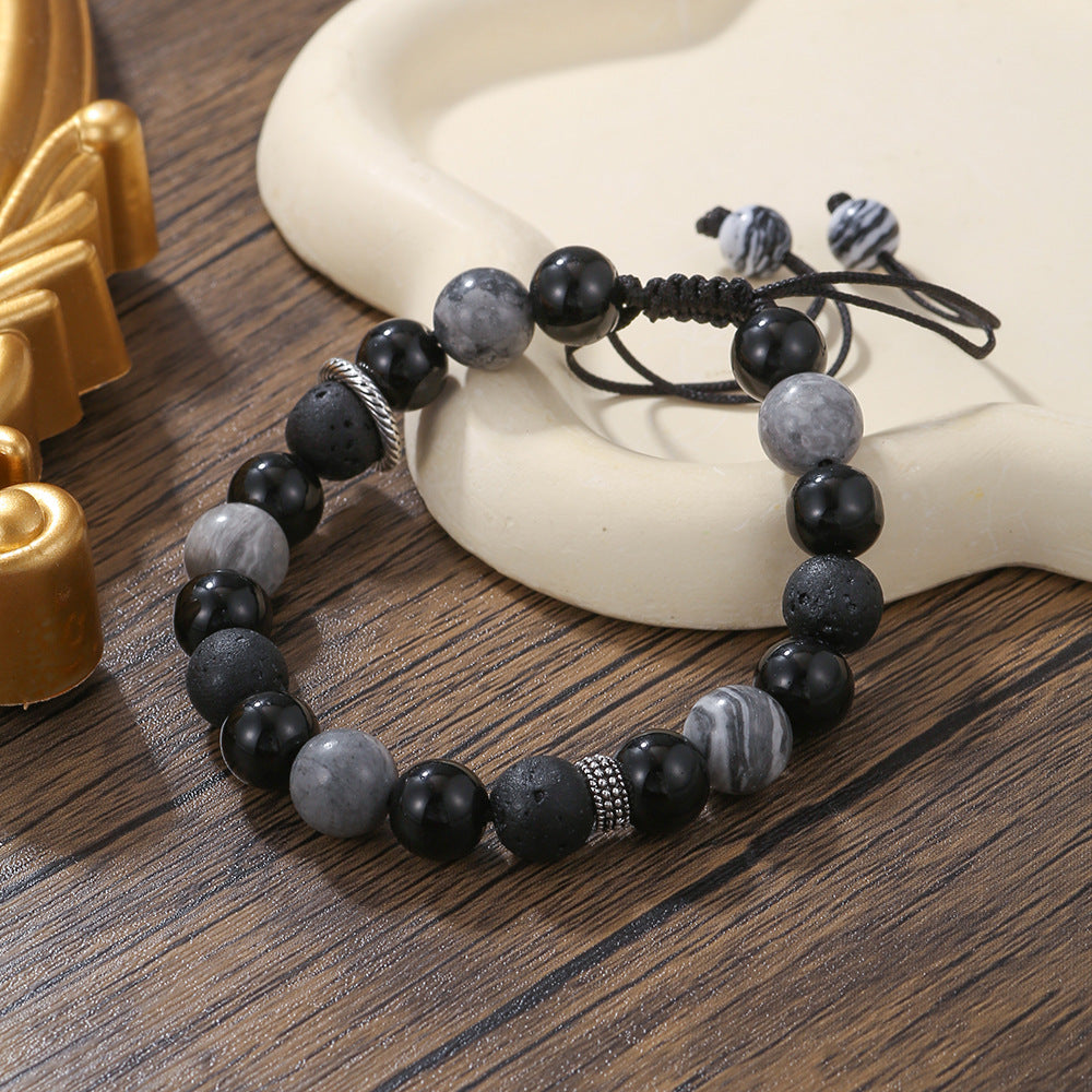 Hematite Domineering For Boyfriend Volcanic Rock Tigereye Couple Bracelets