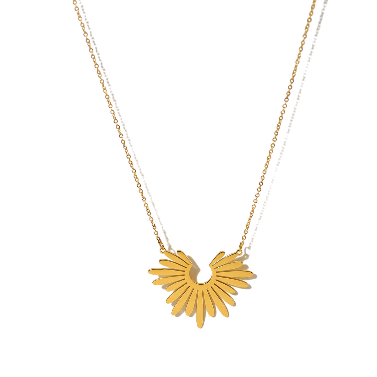 Sunflower Series Suit Gold Titanium Steel Choker Necklaces