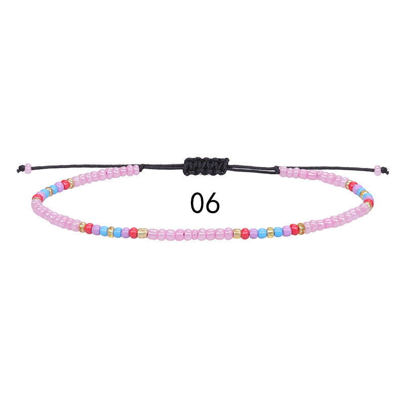 Colorful Bead Braided Anklet Summer Beach Bracelets