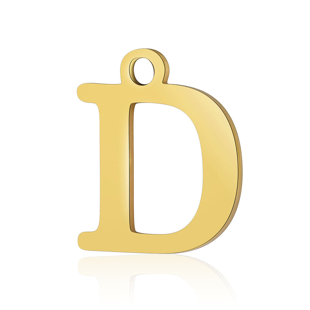 Titanium Steel Letter Gold Capital English Pendants