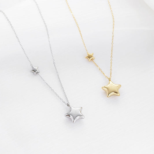 Fashion Five-pointed Star Stainless Steel Clavicle Necklaces