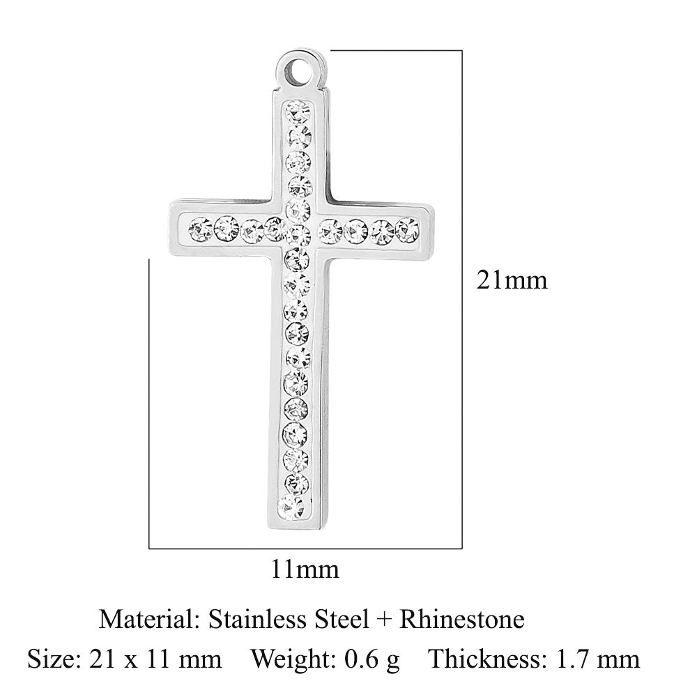 Bead Cross Retro Titanium Steel Angel Pendants